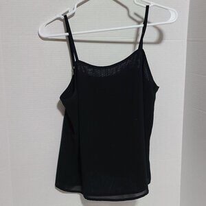 NEW YORK & COMPANY BLACK CAMI TWO LAYERS SHEER FABRIC WOMEN'S SIZE MEDIUM